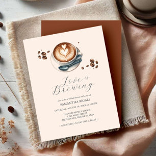 Convites de Chá de Noiva de Café Love Is Brewing