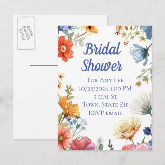 convites de chá de noiva em cartões-postais