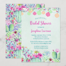 Convites de chá de panela Cactus Lantern Fiesta