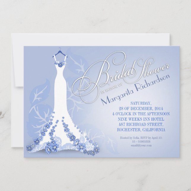 convites de chá de panela com vestido de noiva (Frente)