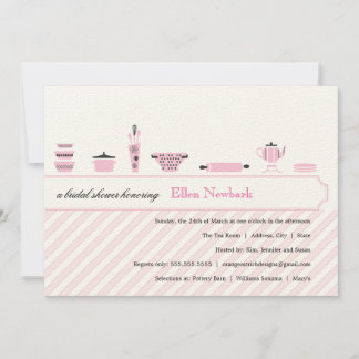 Convites de chá de panela cor-de-rosa