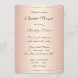 Convites de chá de panela de Blush Elegante redond