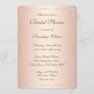 Convites de chá de panela de Blush Elegante redond