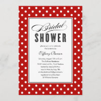 Convites de chá de panela de Bolinhas vermelha