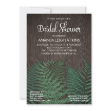Convites de chá de panela de Casamento Rustic Fern