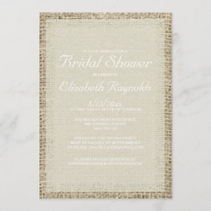 Convites de chá de panela de Ivory Burlap