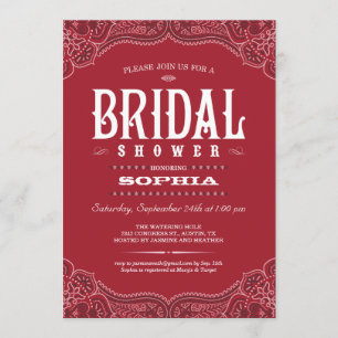 Convites de chá de panela de Paisley Cowgirl