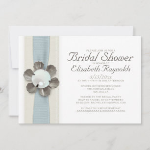 Convites de chá de panela de rendas e pérolas