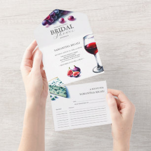 Convites de chá de panela de vinho All-In-One