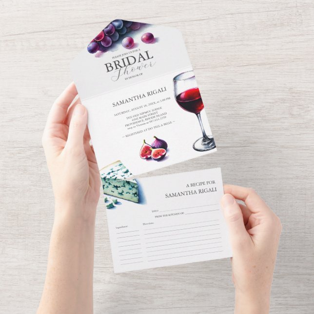 Convites de chá de panela de vinho All-In-One (Tearaway)