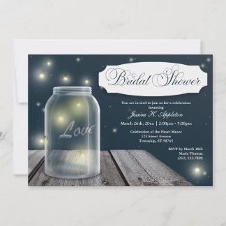 Convites de chá de panela Firefly Mason Jar