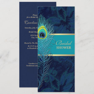 Convites de chá de panela Peacock Elegantes