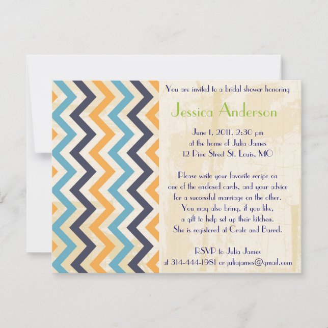 Convites de chá de panela personalizados (Frente)