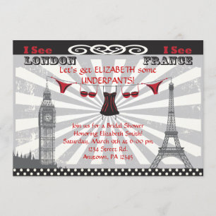 Convites de chá de panela Pretos e Vermelhos