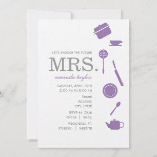 Convites de chá de panela Roxos