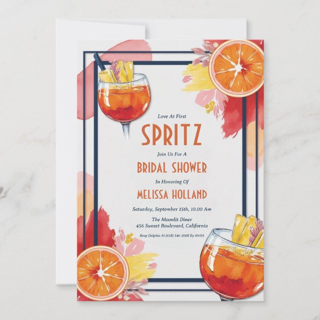 convites de chá de panela spritz de aperol (Frente)