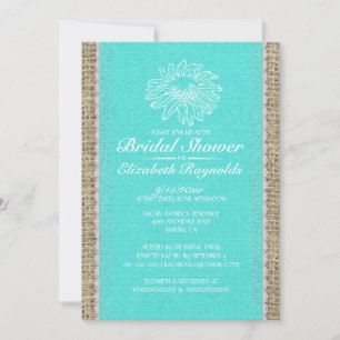 Convites de chá de panela Teal Vintage Lace