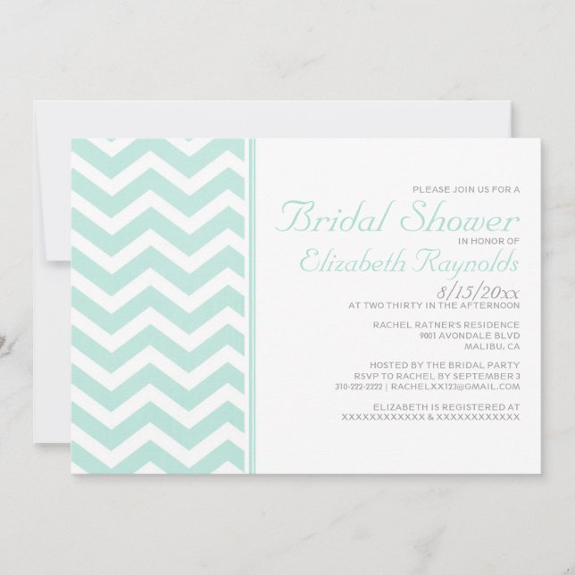 Convites de chá de panela Vintage Chevron Zigzag (Frente)