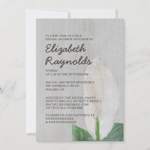 Convites de chá de panela Vintage Peace Lily