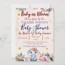 Convites de Chás de Bebê Baby In Bloom!