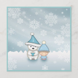 Convites de Chás de Bebê de Inverno Fofos