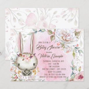 Convites de Chás de Bebê para Coelhinho Caprichoso
