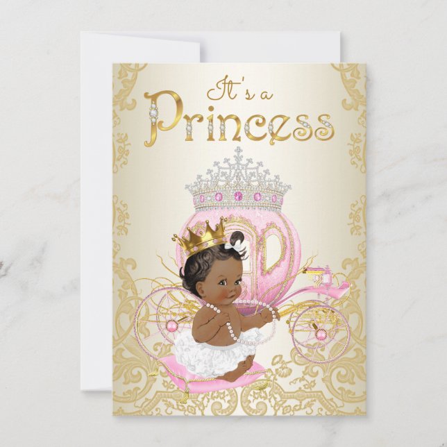 Convites de Chás de Bebê para Princesa Étnica (Frente)
