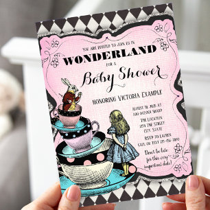 Convites de Chás de Bebê Vintage Wonderland