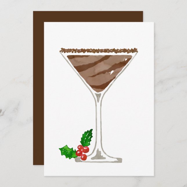 Convites de Chocolate Martini (Frente/Verso)