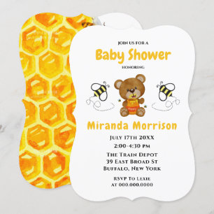 Convites de Churrasco de Bebê Abelha e Urso Teddy