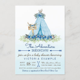 Convites de Churrasco de Bebê TeePee para Meninos