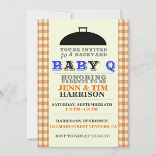 Convites de Churrasco para Baby Shower BaBy Q