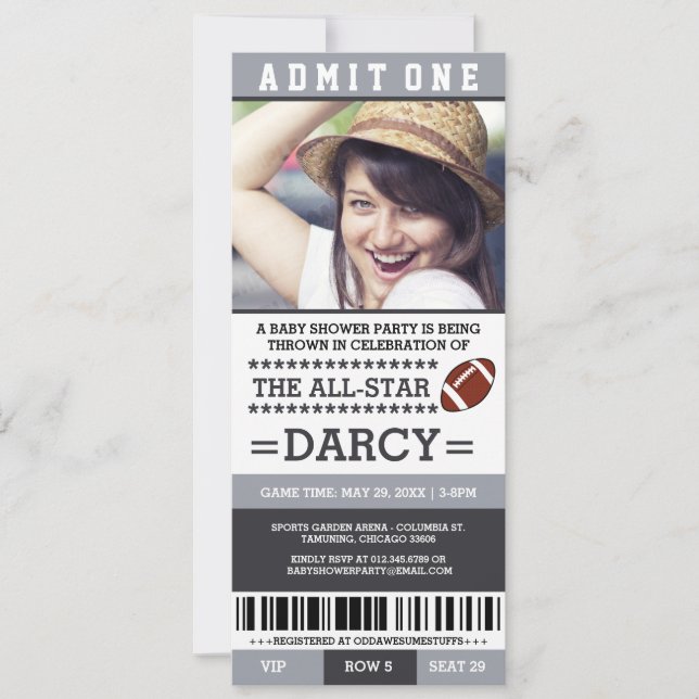 Convites de Chuvada de Bebê de Futebol (Frente)