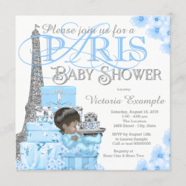Convites de Chuvada de Bebê Menino Paris