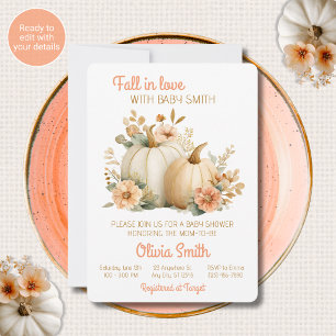 Convites de Chuvada de Bebê Pink Gold "Fall in Lov
