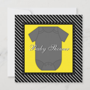 Convites de Chuvada de Bebê Preto e Amarelo