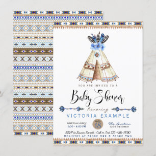 Convites de Chuvada de Bebê Teepee Tribal