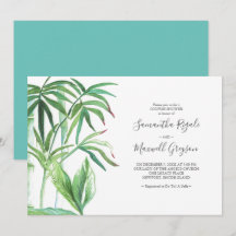 Convites de Chuveiro de Noivado Tropical para Casa