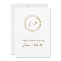 Convites de Círculo de Glamour Brilho Branco com F