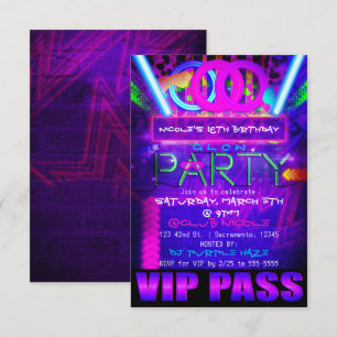 Convites de Clube de PASSAGEM VIP de Aniversário d