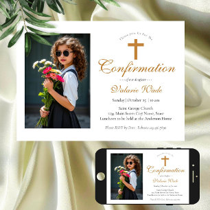 Convites de Confirmação de Fotos para Meninas Mini