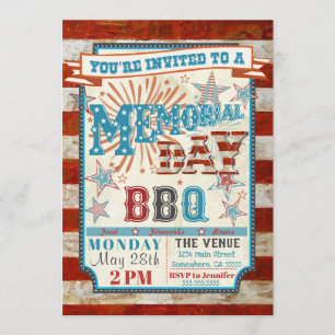 Convites de Cookout para CHURRASCO no Dia Memorial