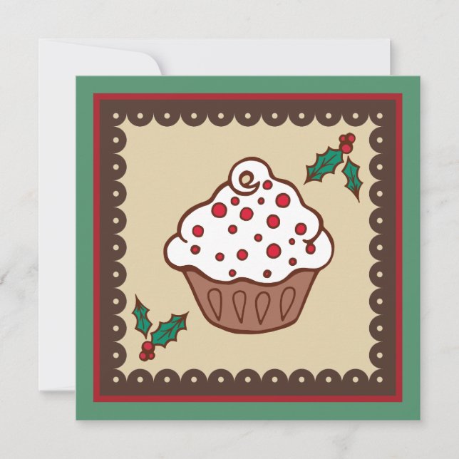 Convites de Cupcake de Feriado (Frente)