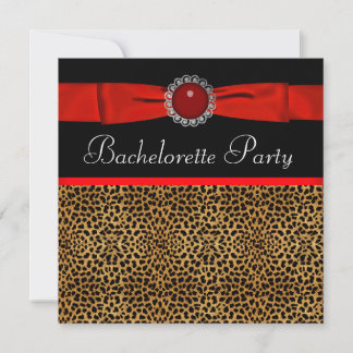 Convites de Despedida de Solteira Leopardo Vermelh