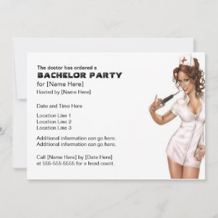 Convites de Despedida de Solteiro de Enfermeira Sa