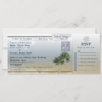 Convites de Destino de Casamento Ticket to Paradis
