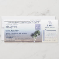 Convites de Destino de Casamento Ticket to Paradis