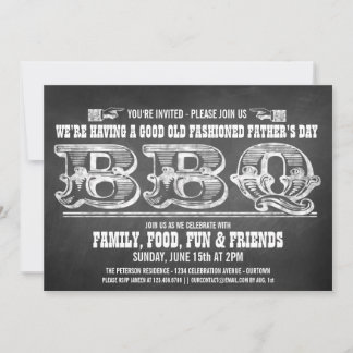 Convites de Dia dos Pais Chalkboard Barbeque