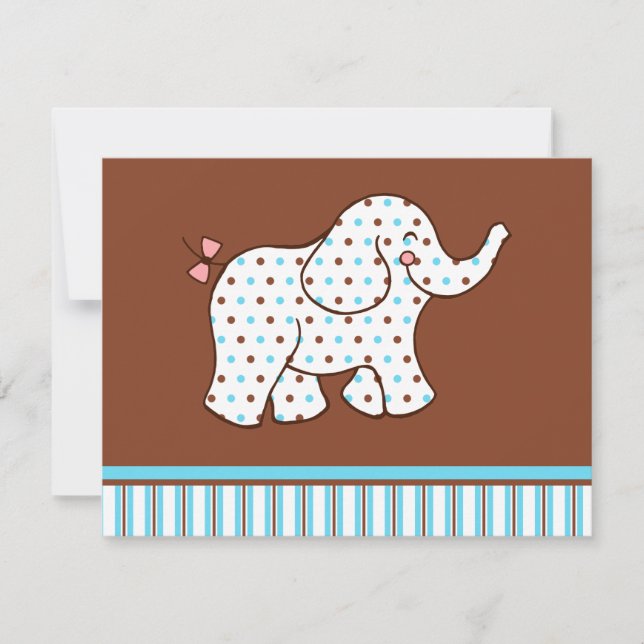 Convites de Elefante Bebê (Frente)
