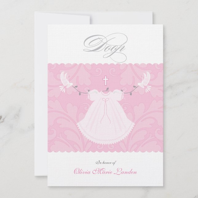 Convites De elegante Uitnodiging van het Doopsel van het Me (Frente)